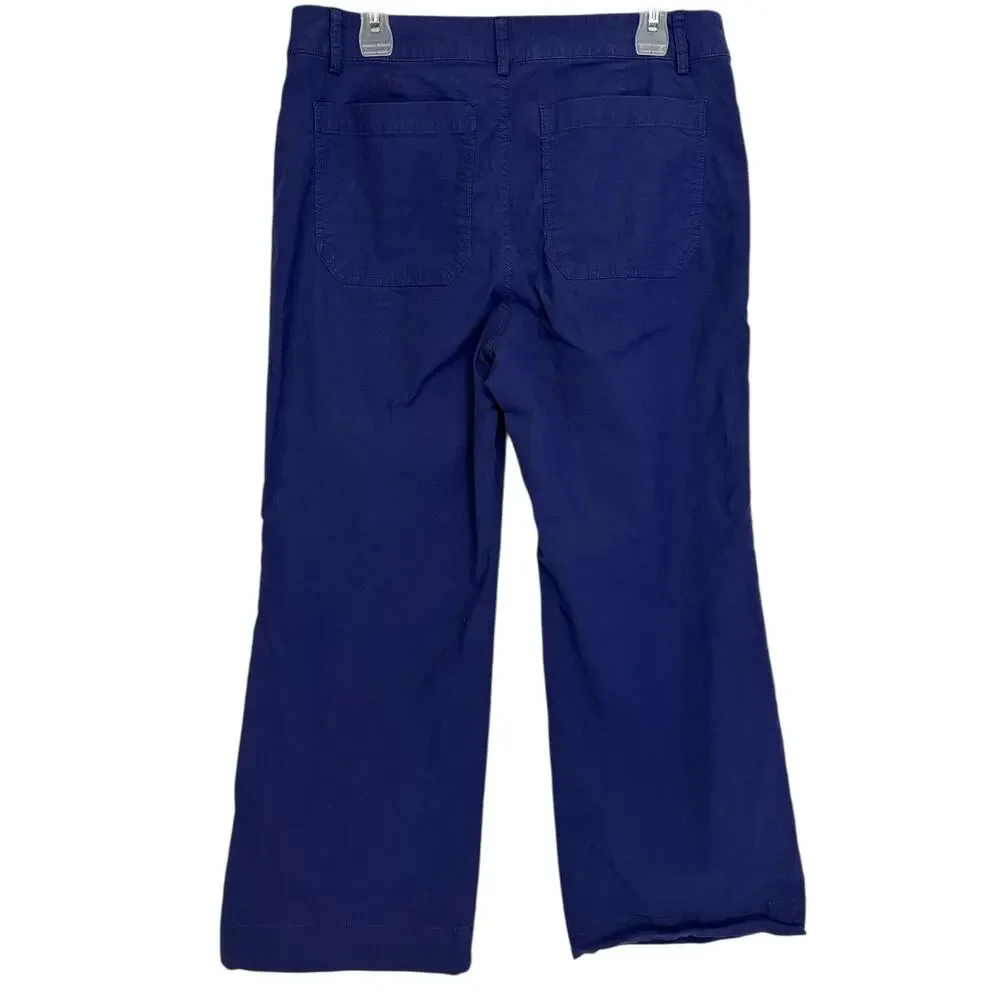 J. Crew Lizzie High Rise Patch Pocket Wide Leg Pant Blue BW805 Petite Size 31P - Picture 6 of 11